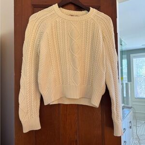 Faherty Cream Cable Knit Sweater